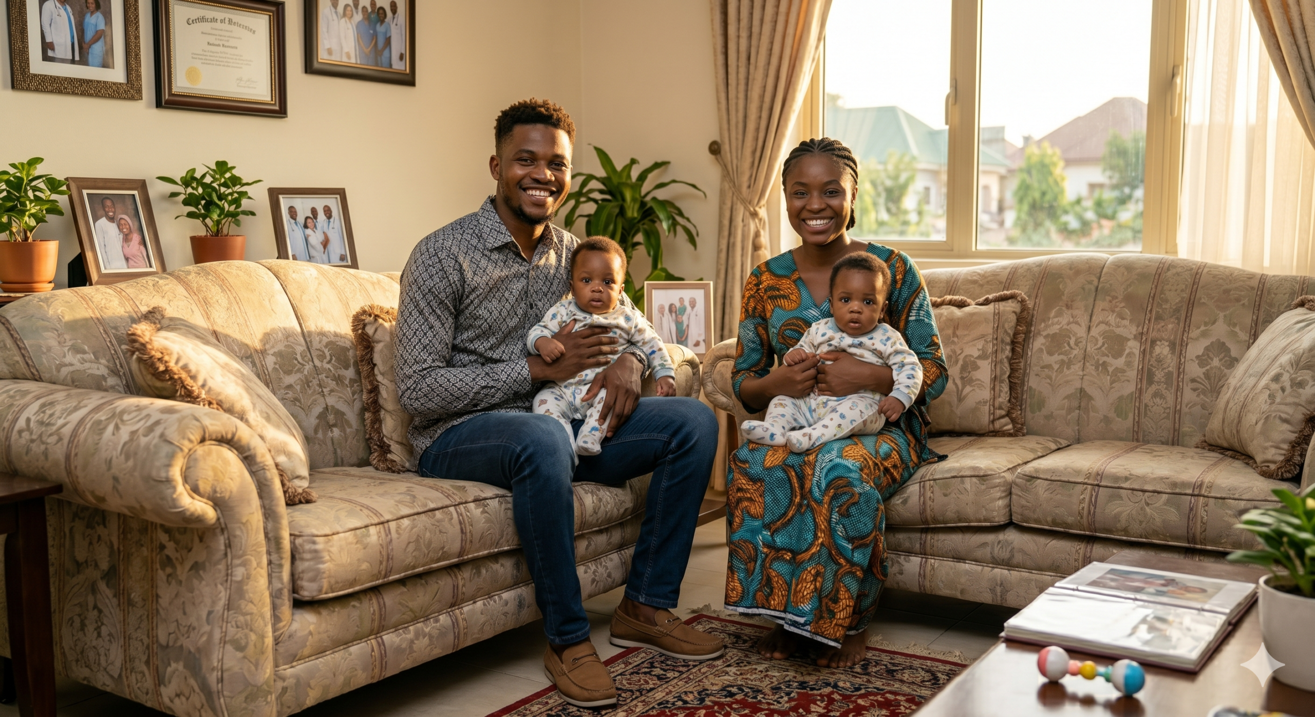 Couple with their twin
